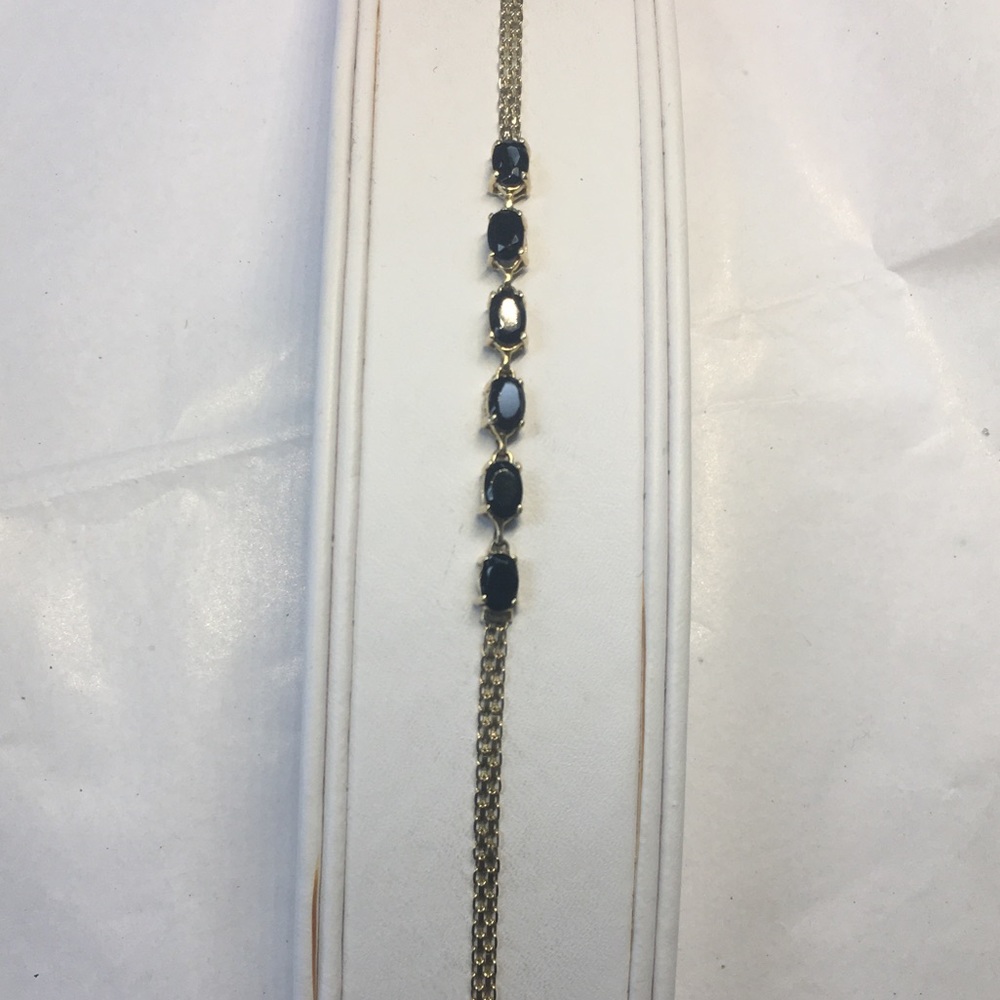 10K  yellow gold blue sapphire bracelet